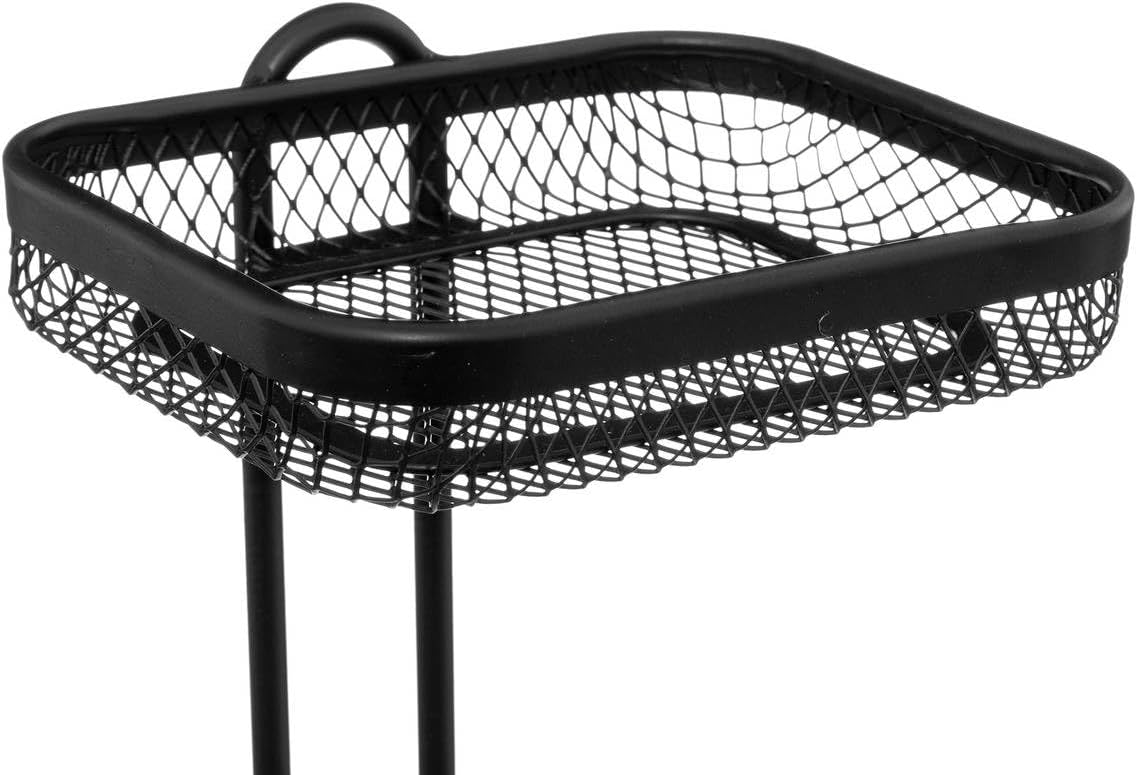 Suport hartie igienica 5Five Mayaj cu spatiu depozitare, otel, 17x16x73 cm, negru