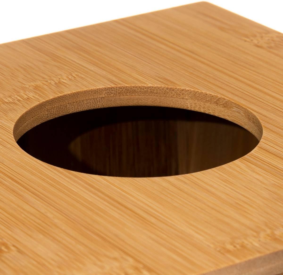 Cos gunoi 5Five Terre Inconnue cu capac, bambus, 6 litri, 20x20x26 cm, natur