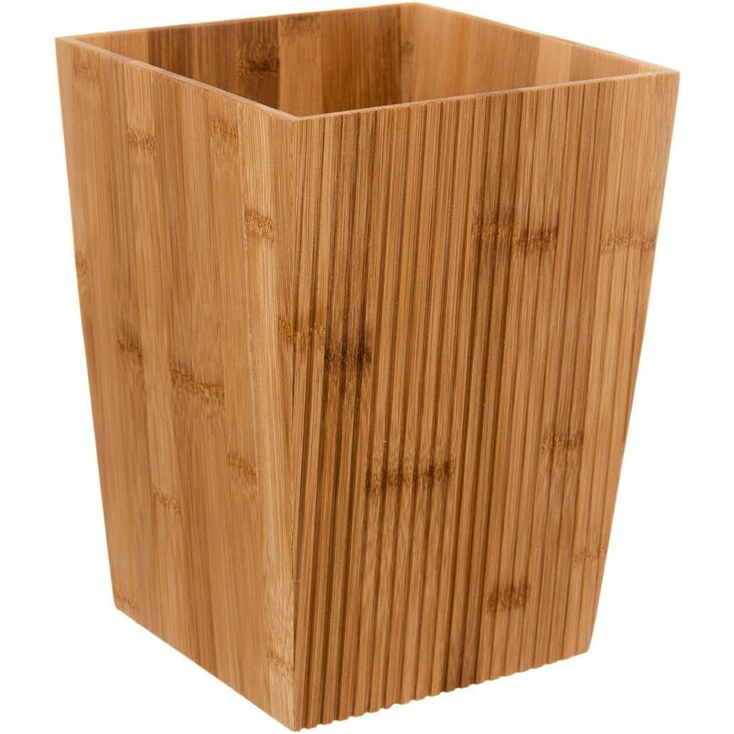 Cos gunoi 5Five Terre Inconnue cu capac, bambus, 6 litri, 20x20x26 cm, natur