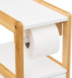 Suport hartie igienica 5Five Natureo cu dulapior, MDF, 33x20x80 cm, alb