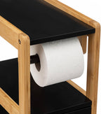 Suport hartie igienica 5Five Natureo cu dulapior, MDF, 33x20x80 cm, negru