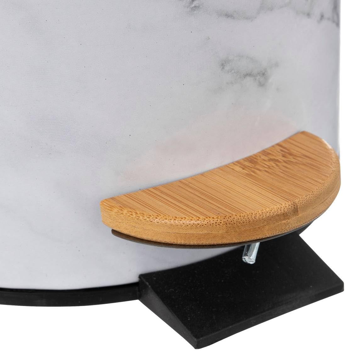 Cos de gunoi cu pedala 5Five Lea cu inchidere soft-close, PP si otel, 17x25 cm, alb