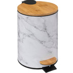 Cos de gunoi cu pedala 5Five Lea cu inchidere soft-close, PP si otel, 17x25 cm, alb