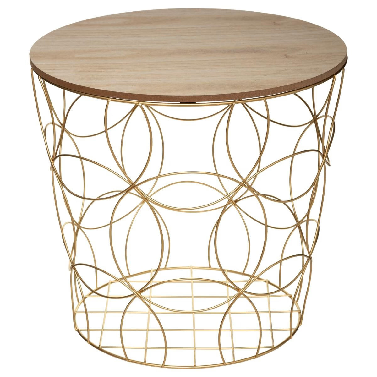 Set 3 masute cafea Atmosphera Kumi, structura metal, diametru 37, 41 si 46 cm, auriu