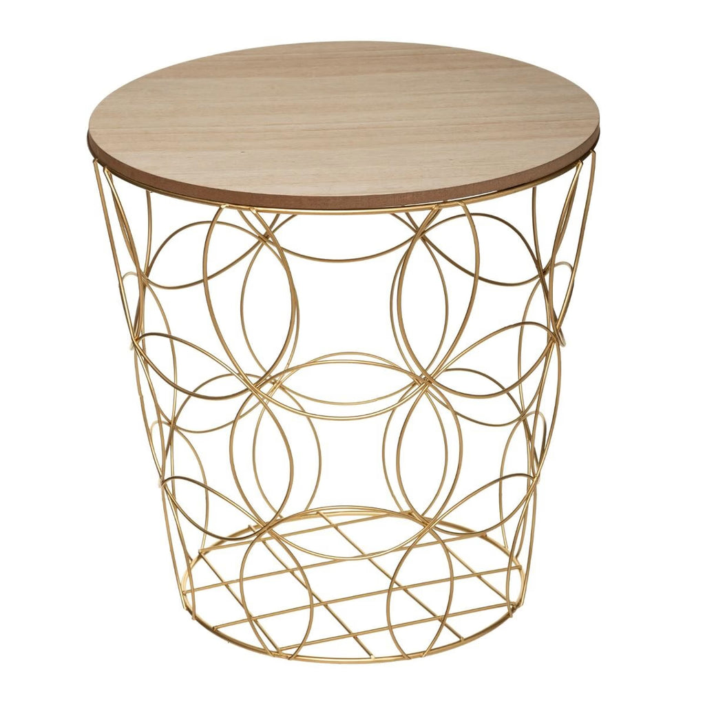 Set 3 masute cafea Atmosphera Kumi, structura metal, diametru 37, 41 si 46 cm, auriu