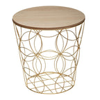 Set 3 masute cafea Atmosphera Kumi, structura metal, diametru 37, 41 si 46 cm, auriu