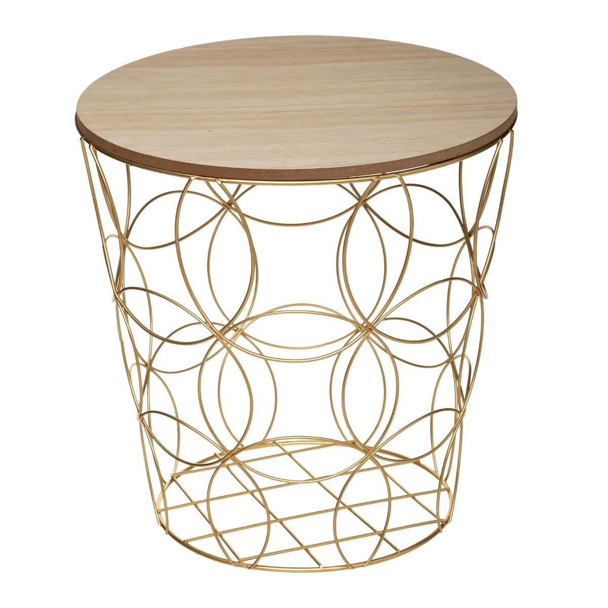 Set 3 masute cafea Atmosphera Kumi, structura metal, diametru 37, 41 si 46 cm, auriu