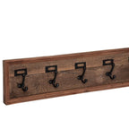 Cuier perete Atmosphera Paolo cu 5 carlige, lemn mango si fier, 83x21 cm, maro