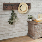 Cuier perete Atmosphera Paolo cu 5 carlige, lemn mango si fier, 83x21 cm, maro