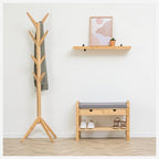 Banca suport pantofi 5Five cu 2 sertare, bambus, 74x34x55 cm, bej