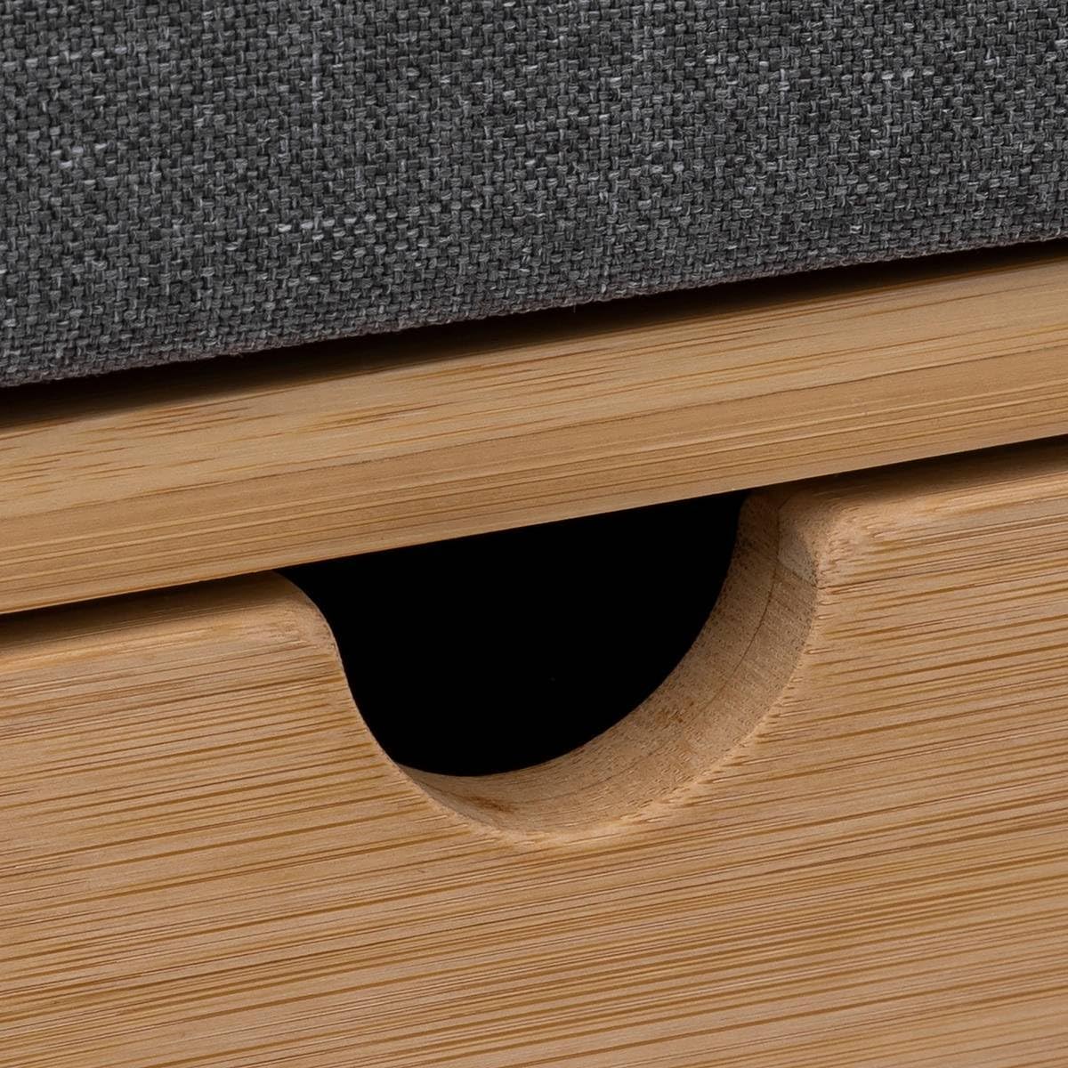 Banca suport pantofi 5Five cu 2 sertare, bambus, 74x34x55 cm, bej