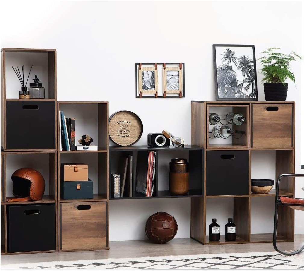 Biblioteca Mix n Modul Ceda cu 9 compartimente, PAL, 101x32x101 cm, maro