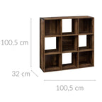 Biblioteca Mix n Modul Ceda cu 9 compartimente, PAL, 101x32x101 cm, maro