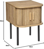 Noptiera Atmosphera Colva cu 2 usi, MDF si picioare metalice, 40x40x53 cm, bej