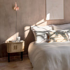 Noptiera Atmosphera Colva cu 2 usi, MDF si picioare metalice, 40x40x53 cm, bej