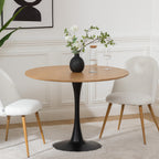 Masa rotunda Atmosphera Elias, 102x74 cm, MDF si metal, negru si stejar