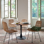 Masa rotunda Atmosphera Elias, 102x74 cm, MDF si metal, negru si stejar