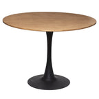 Masa rotunda Atmosphera Elias, 102x74 cm, MDF si metal, negru si stejar