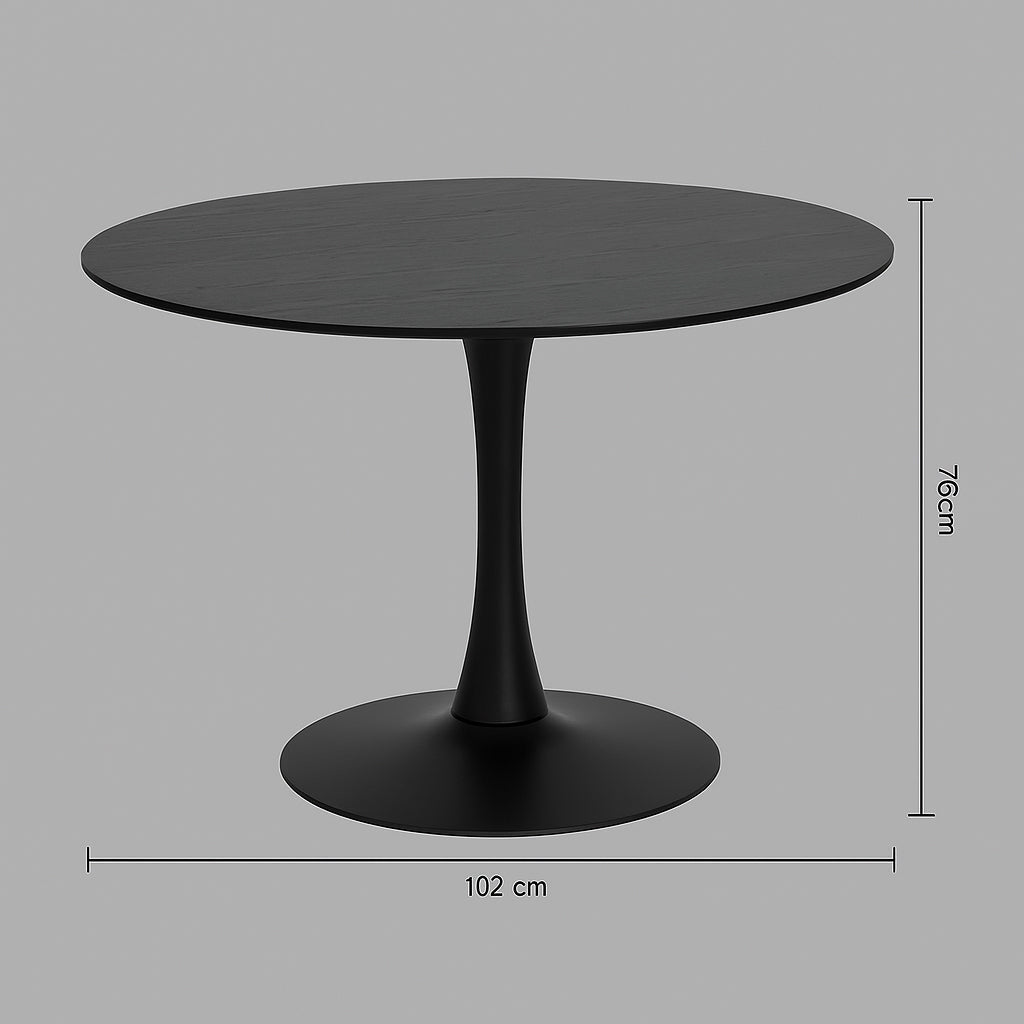 Masa rotunda Atmosphera Elias, 102x76 cm, MDF si metal, negru