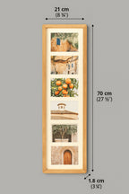 Rama foto Atmosphera Milea pentru 6 poze 10x15 cm, lemn hevea, 21x70 cm, natur