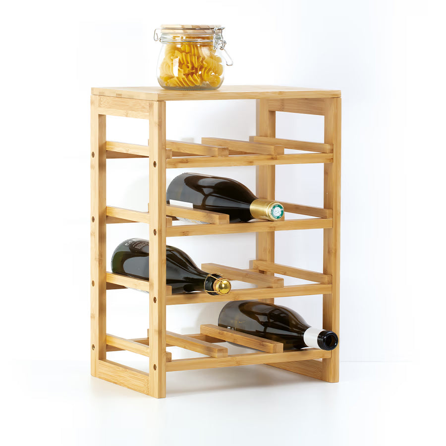 Raft sticle de vin Linha din bambus pentru 12 sticle, 35x24x47 cm, natur