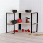 Etajera colt Blackwood cu 2 niveluri, 40x40x35 cm, bej