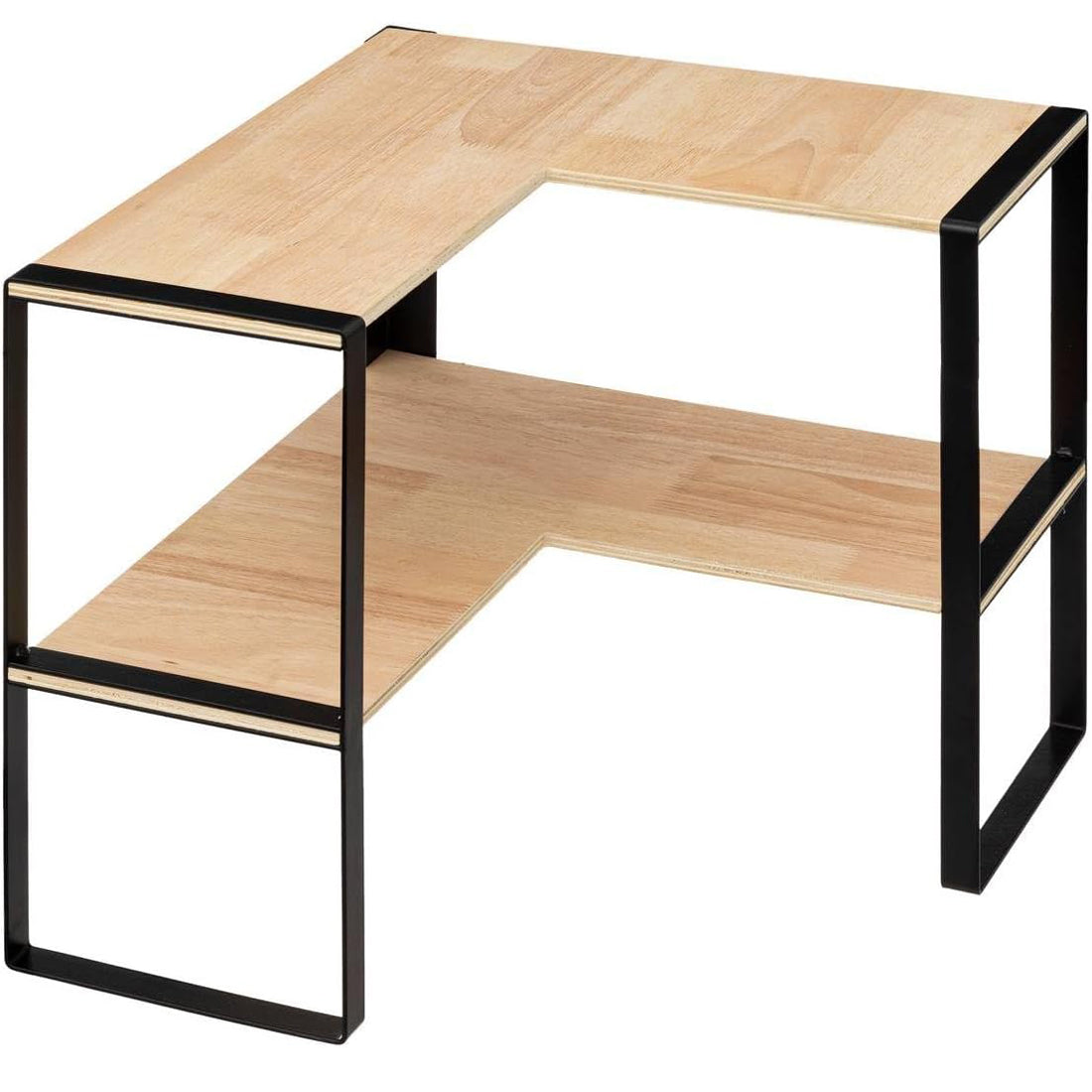 Etajera colt Blackwood cu 2 niveluri, 40x40x35 cm, bej