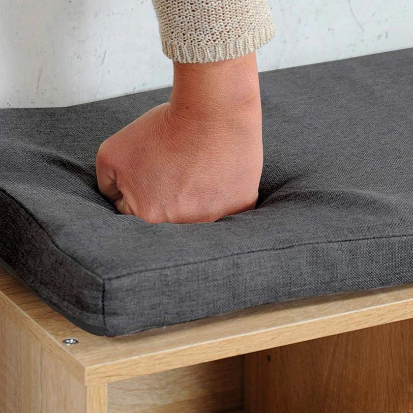 Banca depozitare pantofi 5Five, pentru 8 perechi, sezut tapitat, rafturi detasabile, 105x34x49 cm, bej