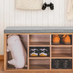 Banca depozitare pantofi 5Five, pentru 8 perechi, sezut tapitat, rafturi detasabile, 105x34x49 cm, bej