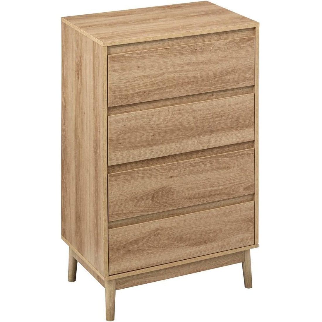 Noptiera Abana cu 4 sertare, PAL si MDF, 60x40x107 cm, bej