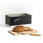 Cutie paine 5Five Color Edition cu capac din lemn, include cutit, 33x21x15 cm, negru