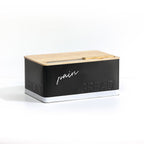 Cutie paine 5Five Color Edition cu capac din lemn, include cutit, 33x21x15 cm, negru