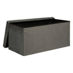 Taburet pliabil Atmosphera Lilou cu spatiu depozitare 80L, 76x38x38 cm, gri