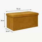 Taburet pliabil Atmosphera Lilou cu spatiu depozitare 80L, 76x38x38 cm, galben mustar