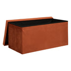 Taburet pliabil Atmosphera Lilou cu spatiu depozitare 80L, 76x38x38 cm, ambre