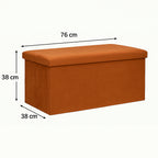 Taburet pliabil Atmosphera Lilou cu spatiu depozitare 80L, 76x38x38 cm, ambre