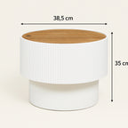 Masuta cafea Atmosphera Enola cu spatiu depozitare, MDF, 39x35 cm, alb