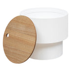 Masuta cafea Atmosphera Enola cu spatiu depozitare, MDF, 39x35 cm, alb