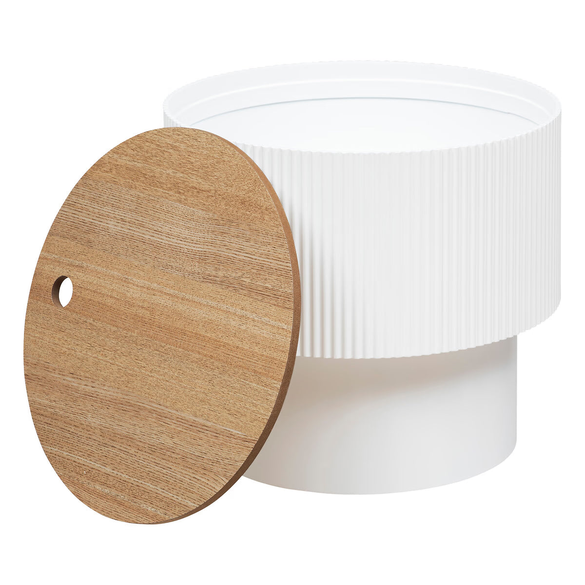 Masuta cafea Atmosphera Enola cu spatiu depozitare, MDF, 39x35 cm, alb