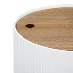 Masuta cafea Atmosphera Enola cu spatiu depozitare, MDF, 39x35 cm, alb