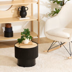 Masuta cafea Atmosphera Enola cu spatiu depozitare, MDF, 39x35 cm, negru