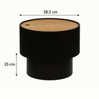 Masuta cafea Atmosphera Enola cu spatiu depozitare, MDF, 39x35 cm, negru