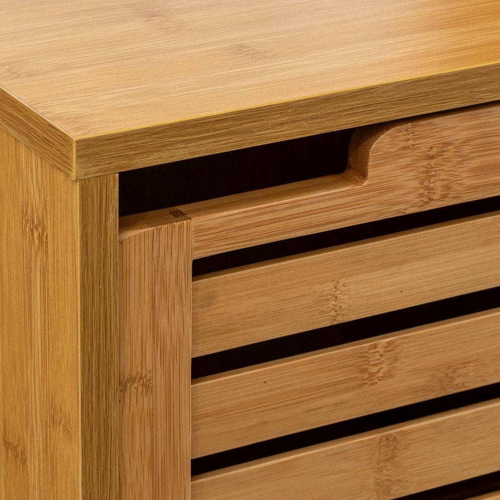 Dulap baie 5Five Sicela cu usa si rafturi, bambus, 38x33x168 cm, natur