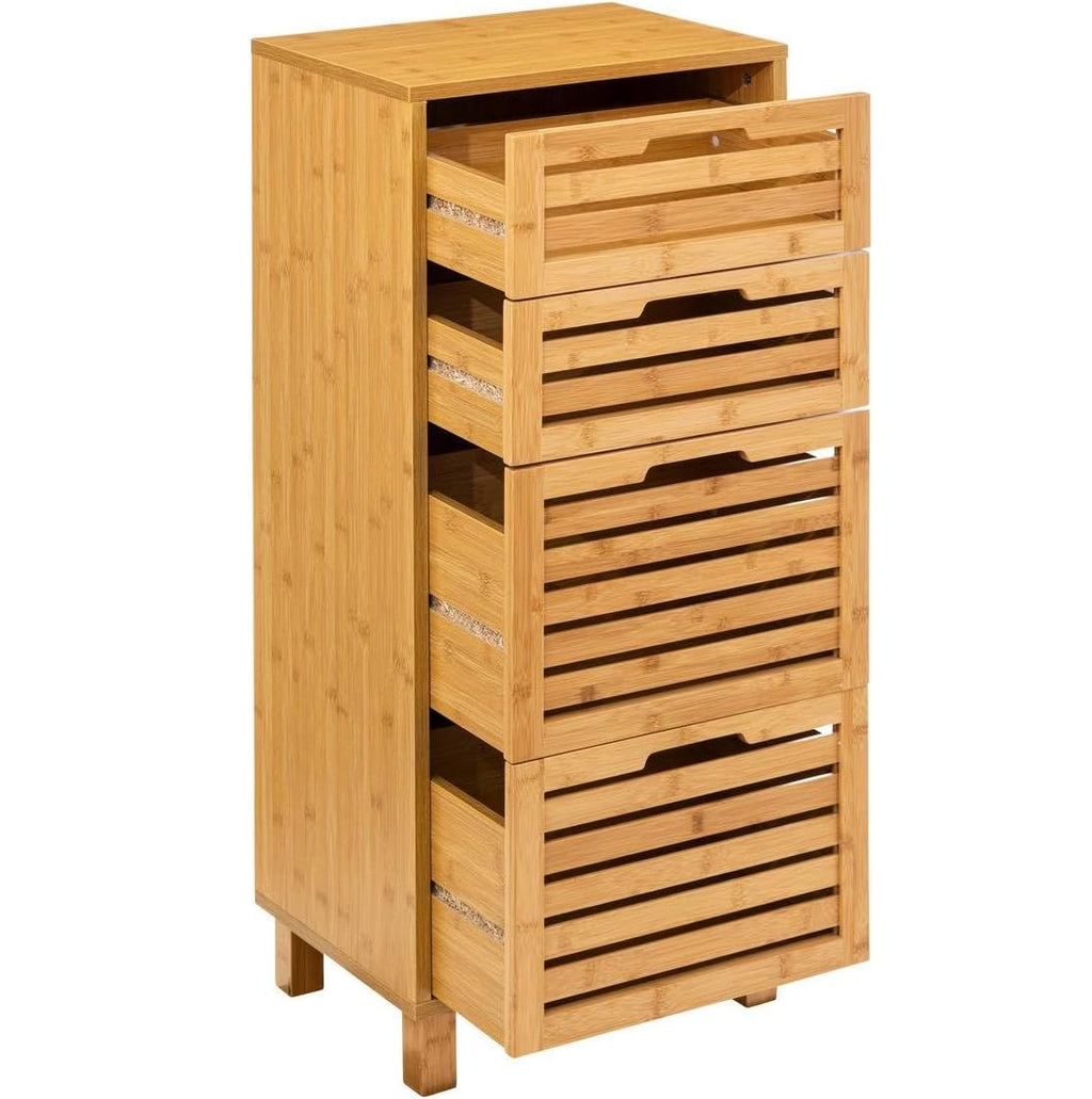Comoda 5Five Sicela cu 4 sertare, bambus, 40x30x98 cm, natur