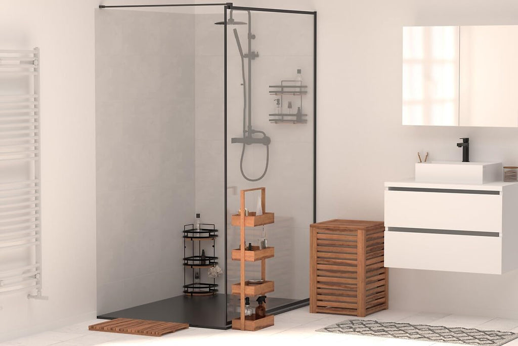 Gratar dus 5Five Acacia din lemn de salcam, antiderapant, 53x36x3 cm, natur