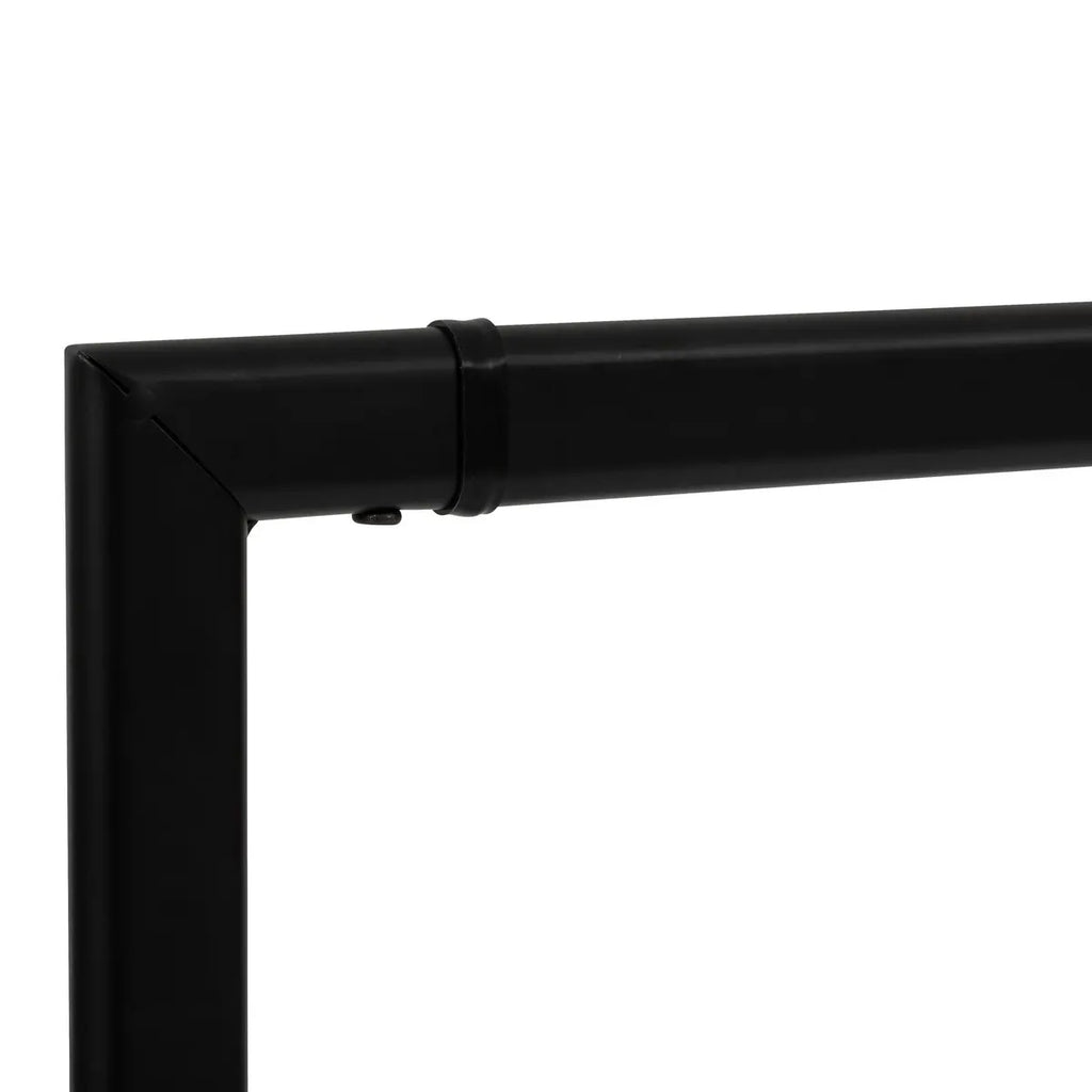 Suport haine 5Five Strongy cu bara dubla si roti, otel, 117x50x170 cm, negru