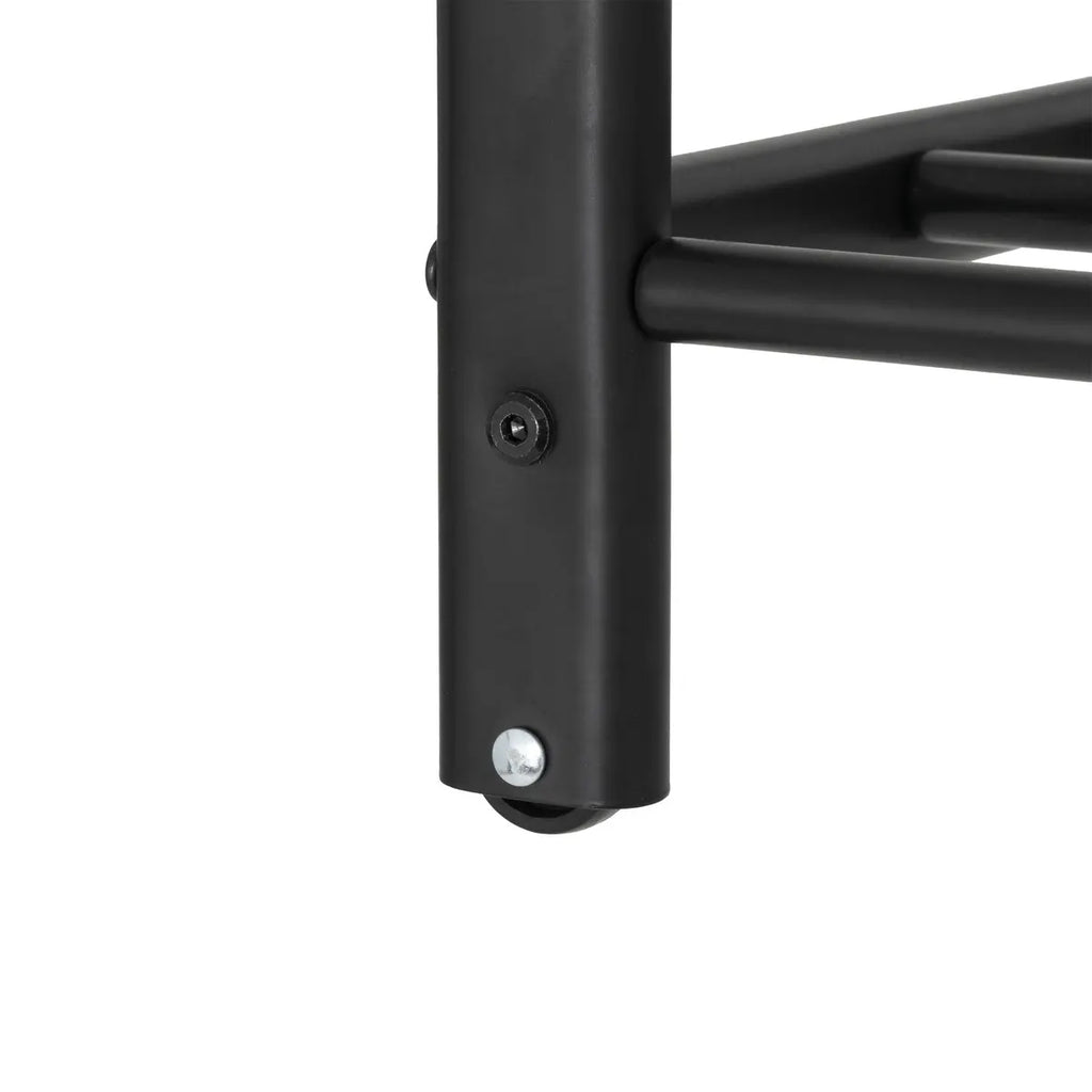 Suport haine 5Five Strongy cu bara dubla si roti, otel, 117x50x170 cm, negru