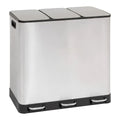 Cos gunoi 5Five Ariane, colectare selectiva, 3 compartimente 18L, inox, 61x36x62 cm, gri