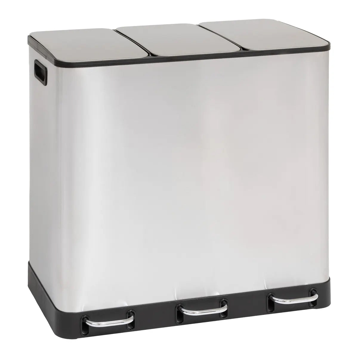 Cos gunoi 5Five Ariane, colectare selectiva, 3 compartimente 18L, inox, 61x36x62 cm, gri