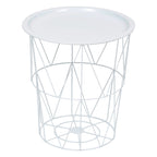 Masuta cafea cu depozitare Atmosphera Kumi, otel, 37x40 cm, alb